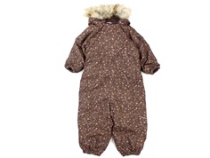 Wheat snowsuit Nickie eggplant flowers